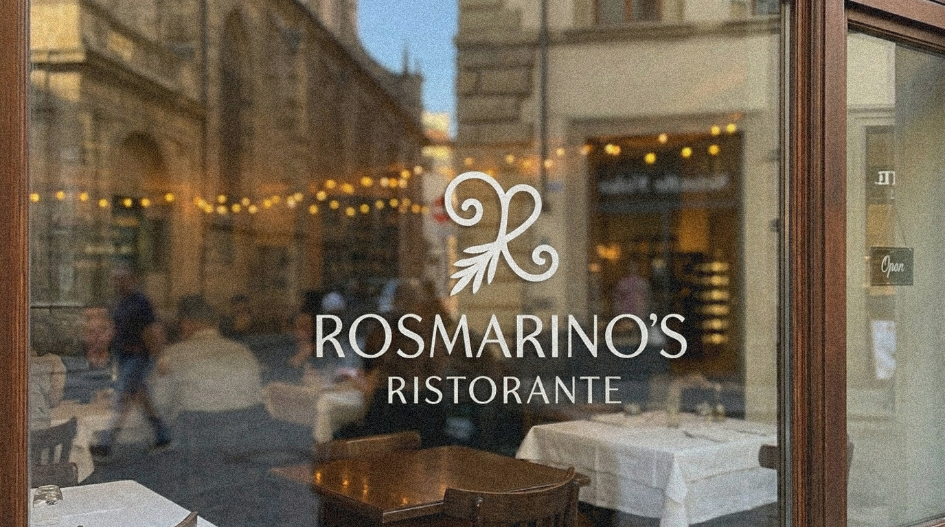 Logo on glass window